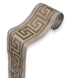 Gold Sterling Greek Key Designer Trim by the Metre, Geometric Curtain Tape, 3.5 Inches (89 mm)