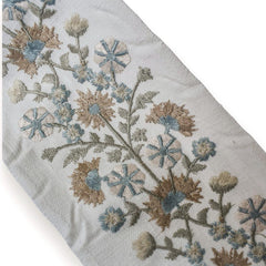 Floral Bliss Embroidered Designer Trim by the Metre, Flowers Curtain Tape, 4 Inches (102 mm)