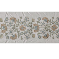 Floral Bliss Embroidered Designer Trim by the Metre, Flowers Curtain Tape, 4 Inches (102 mm)