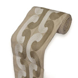 Greek Key Wave Embroidered Designer Trim by the Metre, Chain Stitch Tape, 4.75 Inches (121 mm)