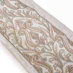 Baroque Vine Beige Embroidered Designer Trim by the Metre, Zardozi Border Trim, 5 Inches (127 mm)