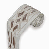 Lattice Velvet Embroidered Designer Trim by the Metre, Geometric Curtain Tape, 5 Inches (127 mm)