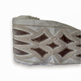 Lattice Velvet Embroidered Designer Trim by the Metre, Geometric Curtain Tape, 5 Inches (127 mm)