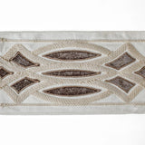 Lattice Velvet Embroidered Designer Trim by the Metre, Geometric Curtain Tape, 5 Inches (127 mm)