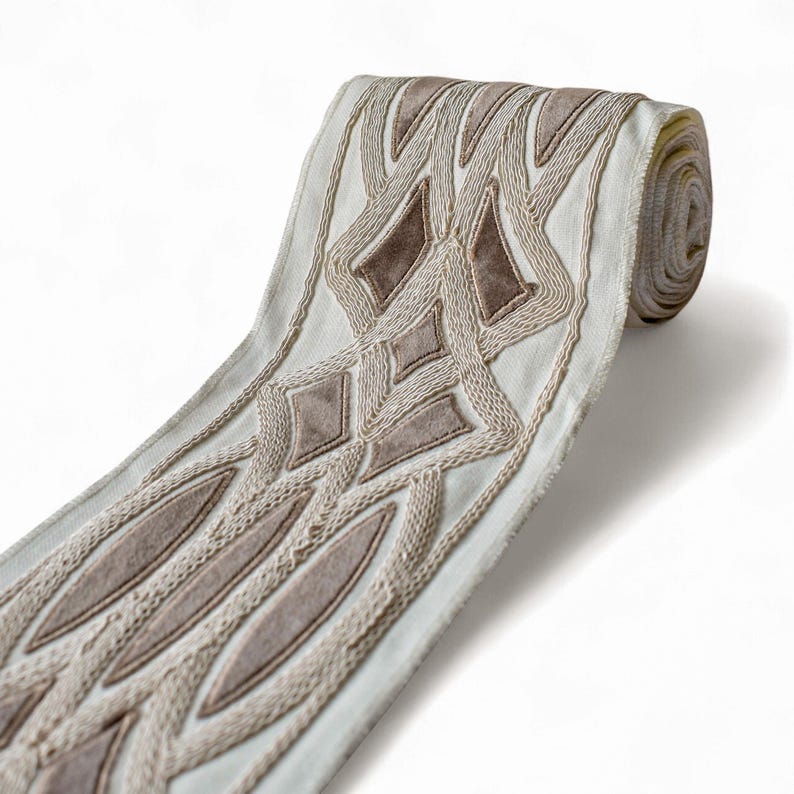 Lattice Velvet Embroidered Designer Trim
