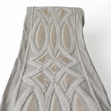 Gray Lattice Velvet Embroidered Designer Trim by the Metre, Geometric Curtain Tape, 5 Inches (127 mm)