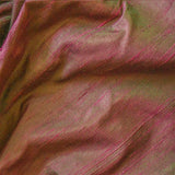 Fuchsia Green Silk Dupioni Fabric by the Metre, Pink Silk Fabric