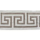 Taupe Greek Key Geometric Border Trim by the Metre, Geometric Curtain Tape, 4.5 Inches (114 mm)