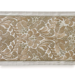 Baroque-Inspired Scroll work Border in Champagne Gold by the Metre, Floral Curtain Tape, 7 Inches (177 mm)