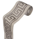 Gray Classic Greek Key Designer Trim by the Metre, Geometric Curtain Tape, 3.5 Inches (89 mm)