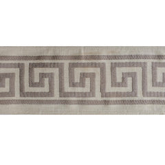 Gray Classic Greek Key Designer Trim by the Metre, Geometric Curtain Tape, 3.5 Inches (89 mm)