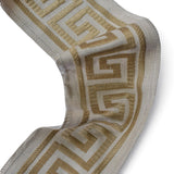 Gold Sterling Greek Key Designer Trim by the Metre, Geometric Curtain Tape, 3.5 Inches (89 mm)