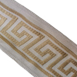 Gold Sterling Greek Key Designer Trim by the Metre, Geometric Curtain Tape, 3.5 Inches (89 mm)