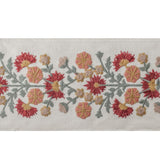 Floral Garden Embroidered Designer Trim by the Metre, Flowers Curtain Tape, 4 Inches (102 mm)