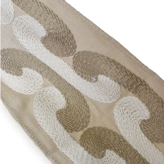 Greek Key Wave Embroidered Designer Trim by the Metre, Chain Stitch Tape, 4.75 Inches (121 mm)