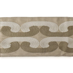 Greek Key Wave Embroidered Designer Trim by the Metre, Chain Stitch Tape, 4.75 Inches (121 mm)
