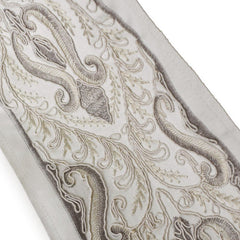 Baroque Vine Ivory Embroidered Designer Trim by the Metre, Zardozi Border Tape, 5 Inches (127 mm)