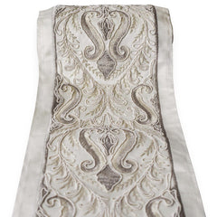 Baroque Vine Ivory Embroidered Designer Trim by the Metre, Zardozi Border Tape, 5 Inches (127 mm)