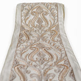 Baroque Vine Beige Embroidered Designer Trim by the Metre, Zardozi Border Trim, 5 Inches (127 mm)