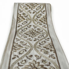 Floral Bloom Embroidered Designer Trim by the Metre, Zari & Thread Border Trim, 5 Inches (127 mm)
