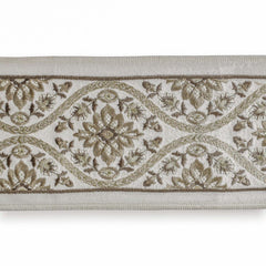 Floral Bloom Embroidered Designer Trim by the Metre, Zari & Thread Border Trim, 5 Inches (127 mm)