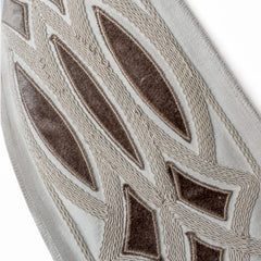 Lattice Velvet Embroidered Designer Trim by the Metre, Geometric Curtain Tape, 5 Inches (127 mm)