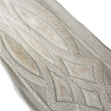 Gray Lattice Velvet Embroidered Designer Trim by the Metre, Geometric Curtain Tape, 5 Inches (127 mm)