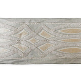 Gray Lattice Velvet Embroidered Designer Trim by the Metre, Geometric Curtain Tape, 5 Inches (127 mm)