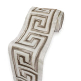 Taupe Greek Key Geometric Border Trim by the Metre, Geometric Curtain Tape, 4.5 Inches (114 mm)
