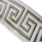 Taupe Greek Key Geometric Border Trim by the Metre, Geometric Curtain Tape, 4.5 Inches (114 mm)