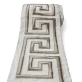 Taupe Greek Key Geometric Border Trim by the Metre, Geometric Curtain Tape, 4.5 Inches (114 mm)