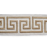 Champagne Gold Greek Key Geometric Border Trim by the Metre, Geometric Curtain Tape, 4.5 Inches (114 mm)