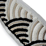Monochrome Arched Wave Border with Textured Embroidery by the Metre, Boucle Curtain Tape, 5 Inches (127 mm)