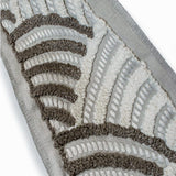 Ivory & Taupe Art Deco Wave Border with Textured Embroidery by the Metre, Boucle Curtain Tape, 5 Inches (127 mm)