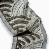Ivory & Taupe Art Deco Wave Border with Textured Embroidery by the Metre, Boucle Curtain Tape, 5 Inches (127 mm)