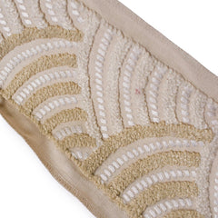Beige & Cream Scallop Wave Embroidered Trim  by the Metre, Art Deco Textured Embroidery, 5 Inches (127 mm)
