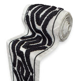 Noir Labyrinth Tufted Trim with Textured Embroidery by the Metre, Boucle Curtain Tape, 5 Inches (127mm)
