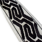 Noir Labyrinth Tufted Trim with Textured Embroidery by the Metre, Boucle Curtain Tape, 5 Inches (127mm)