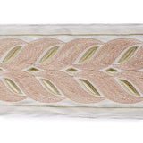 Peach Rosette Waves Embroidered Border by the Metre, Chevron Embroidery Trim, 5 Inches (127mm)
