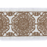 Medallion Cordwork Embroidered Border by the Metre, Mandala Embroidery Trim Lace, 4.75 Inches (121mm)