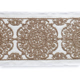 Medallion Cordwork Embroidered Border by the Metre, Mandala Embroidery Trim Lace, 4.75 Inches (121mm)