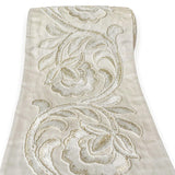 Cream Bloom Applique Embroidered Border by the Metre, Floral Embroidery Trim Lace, 5.50 Inches (139mm)
