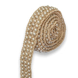 Pearl Crochet Jute Trim by the Metre, 1.50 Inches (40 mm) Jute Braided Lace Trim, Lace For Curtains