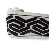 Noir Labyrinth Tufted Trim with Textured Embroidery by the Metre, Boucle Curtain Tape, 5 Inches (127mm)