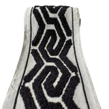 Noir Labyrinth Tufted Trim with Textured Embroidery by the Metre, Boucle Curtain Tape, 5 Inches (127mm)