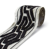 Noir Labyrinth Tufted Trim with Textured Embroidery