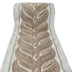 Braided Chevron Luxe Embroidered Border by the Metre, Floral Embroidery Trim, 5 Inches (127mm)