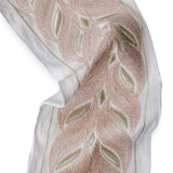 Peach Rosette Waves Embroidered Border by the Metre, Chevron Embroidery Trim, 5 Inches (127mm)