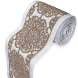 Medallion Cordwork Embroidered Border by the Metre, Mandala Embroidery Trim Lace, 4.75 Inches (121mm)