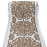 Medallion Cordwork Embroidered Border by the Metre, Mandala Embroidery Trim Lace, 4.75 Inches (121mm)